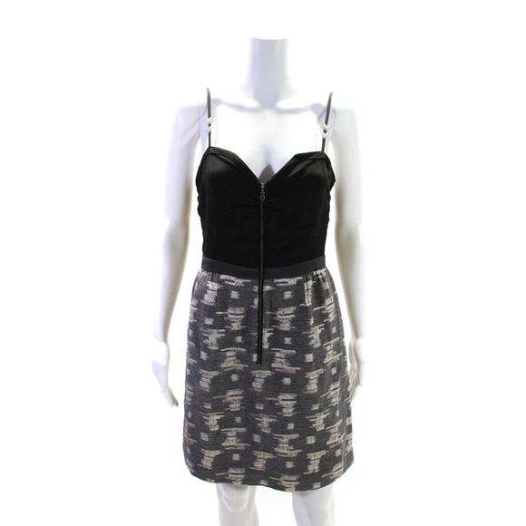 Vena Cava Dresses & Skirts - Vena Cava Women Metallic Jacquard Mini Sleeveless Sheath Dress Black Gold Size 4